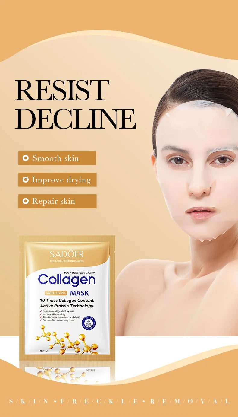 Hyaluronic Acid & Collagen Sheet Mask — Firming, Hydrating & Brightening (20pcs)
