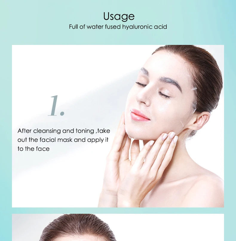 Hyaluronic Acid & Collagen Sheet Mask — Firming, Hydrating & Brightening (20pcs)