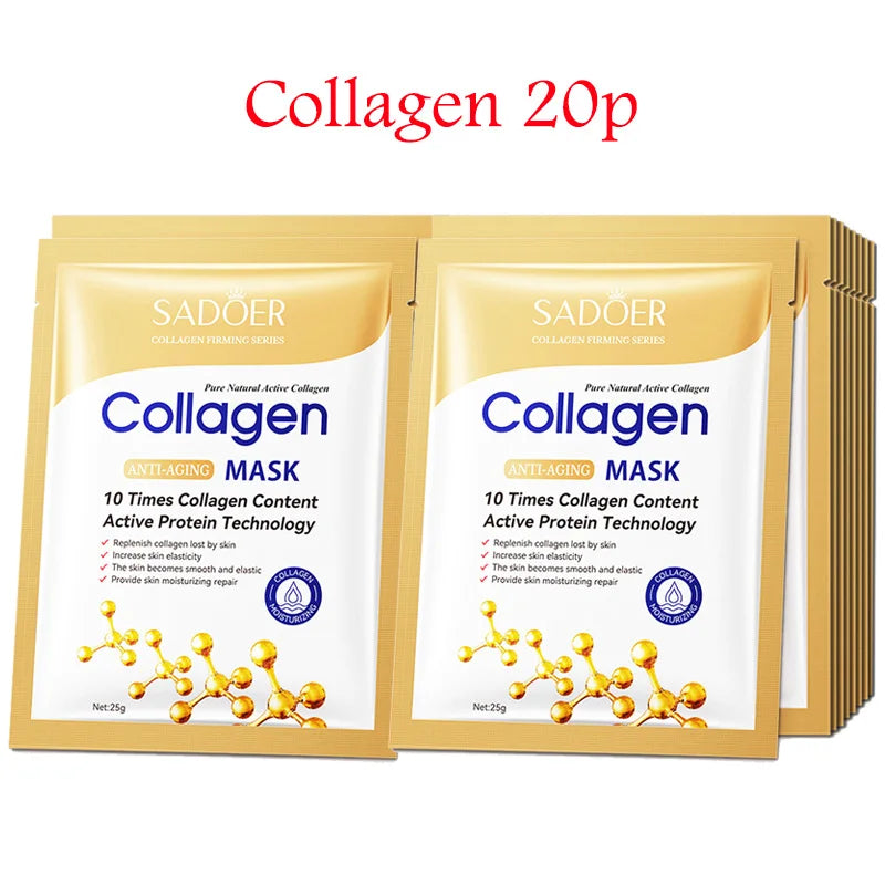 Hyaluronic Acid & Collagen Sheet Mask — Firming, Hydrating & Brightening (20pcs)