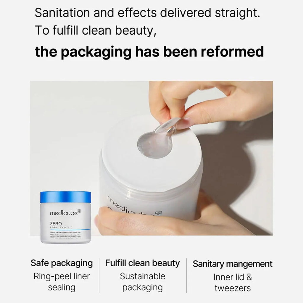 Medicube ZERO PORE PAD 2.0 — Dual-Texture Exfoliating Toner Pads