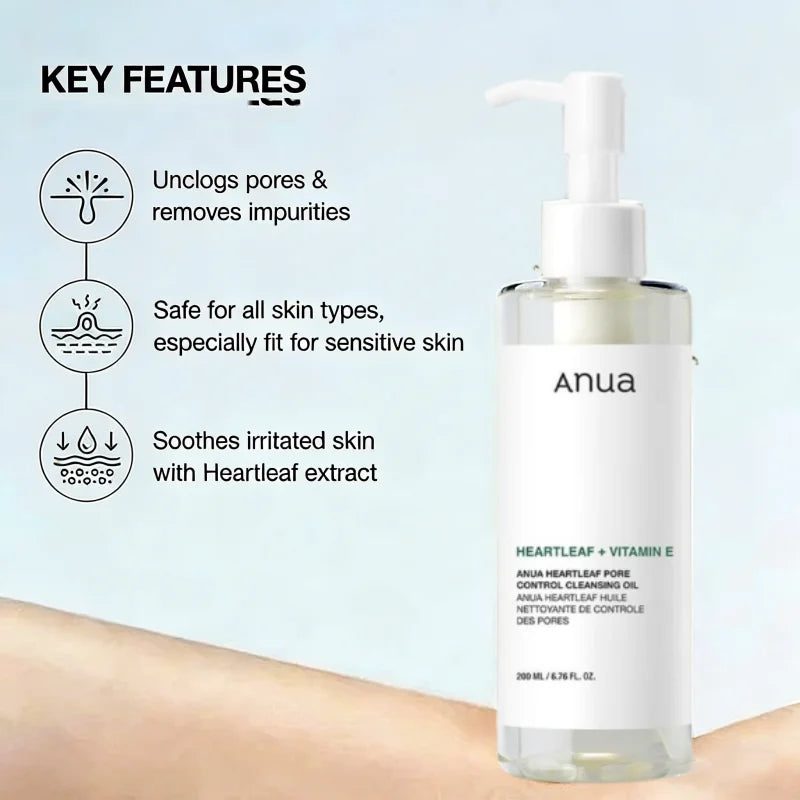 ANUA Heartleaf Skincare Set — Soothing Toner, Lotion, Foam Cleanser & Cleansing Oil