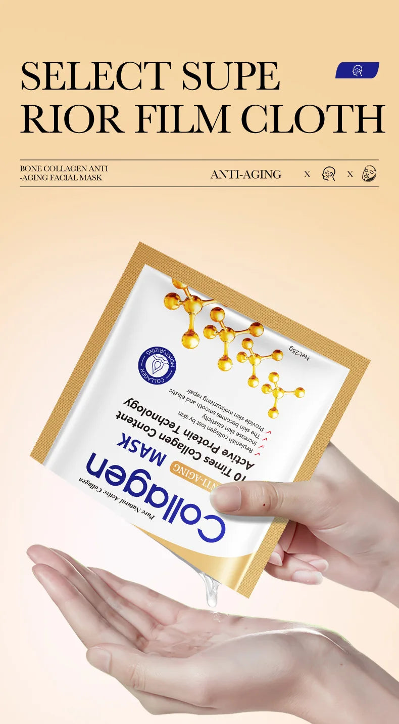 Hyaluronic Acid & Collagen Sheet Mask — Firming, Hydrating & Brightening (20pcs)