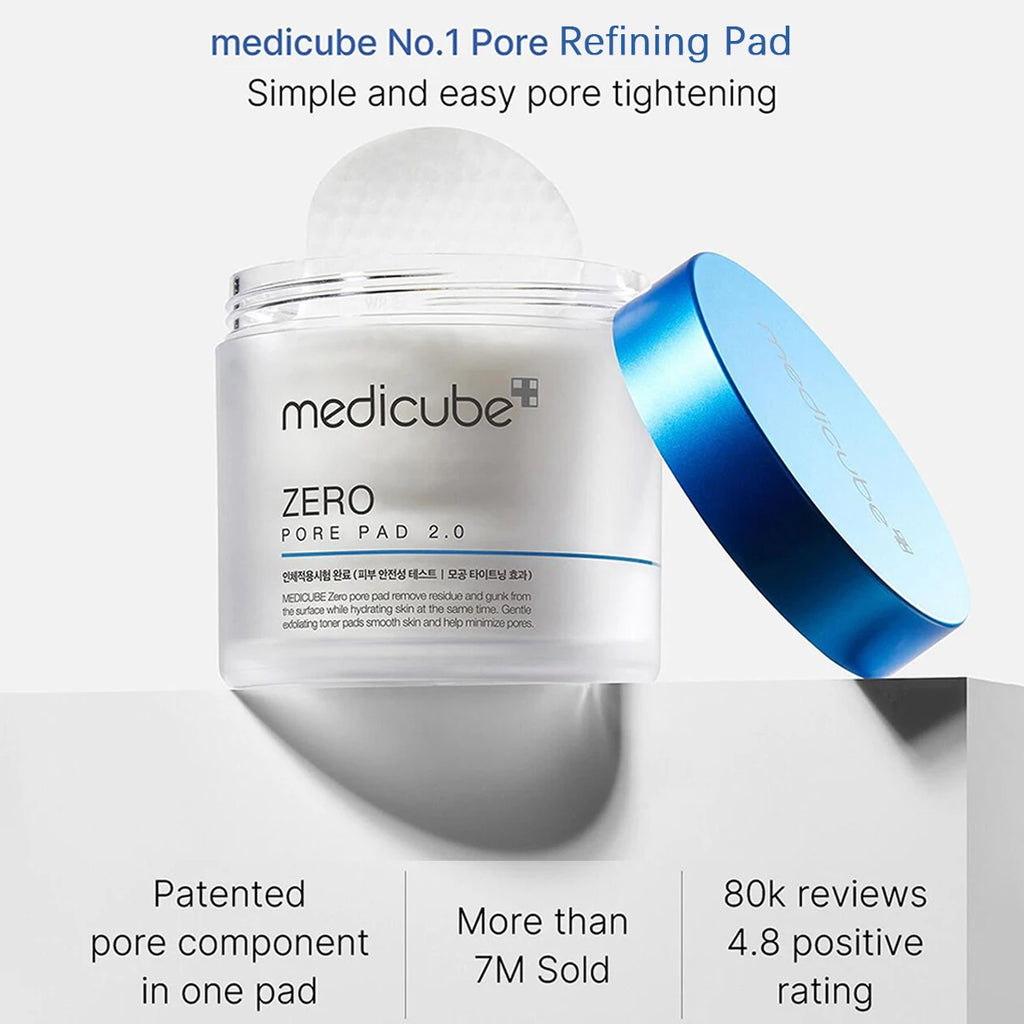 Medicube ZERO PORE PAD 2.0 — Dual-Texture Exfoliating Toner Pads