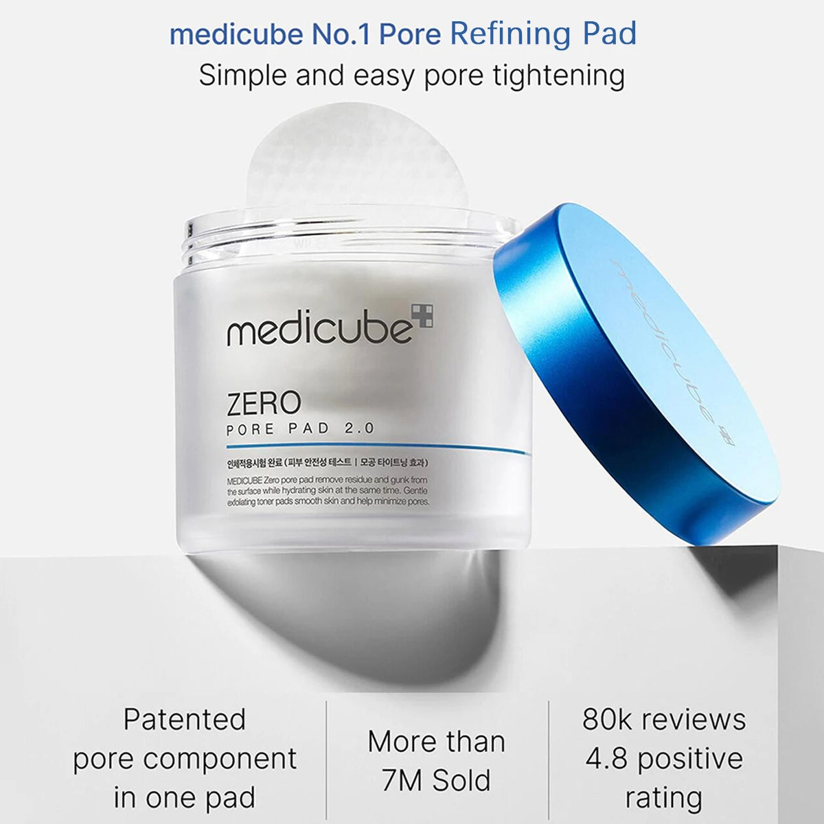Medicube ZERO PORE PAD 2.0 — Dual-Texture Exfoliating Toner Pads