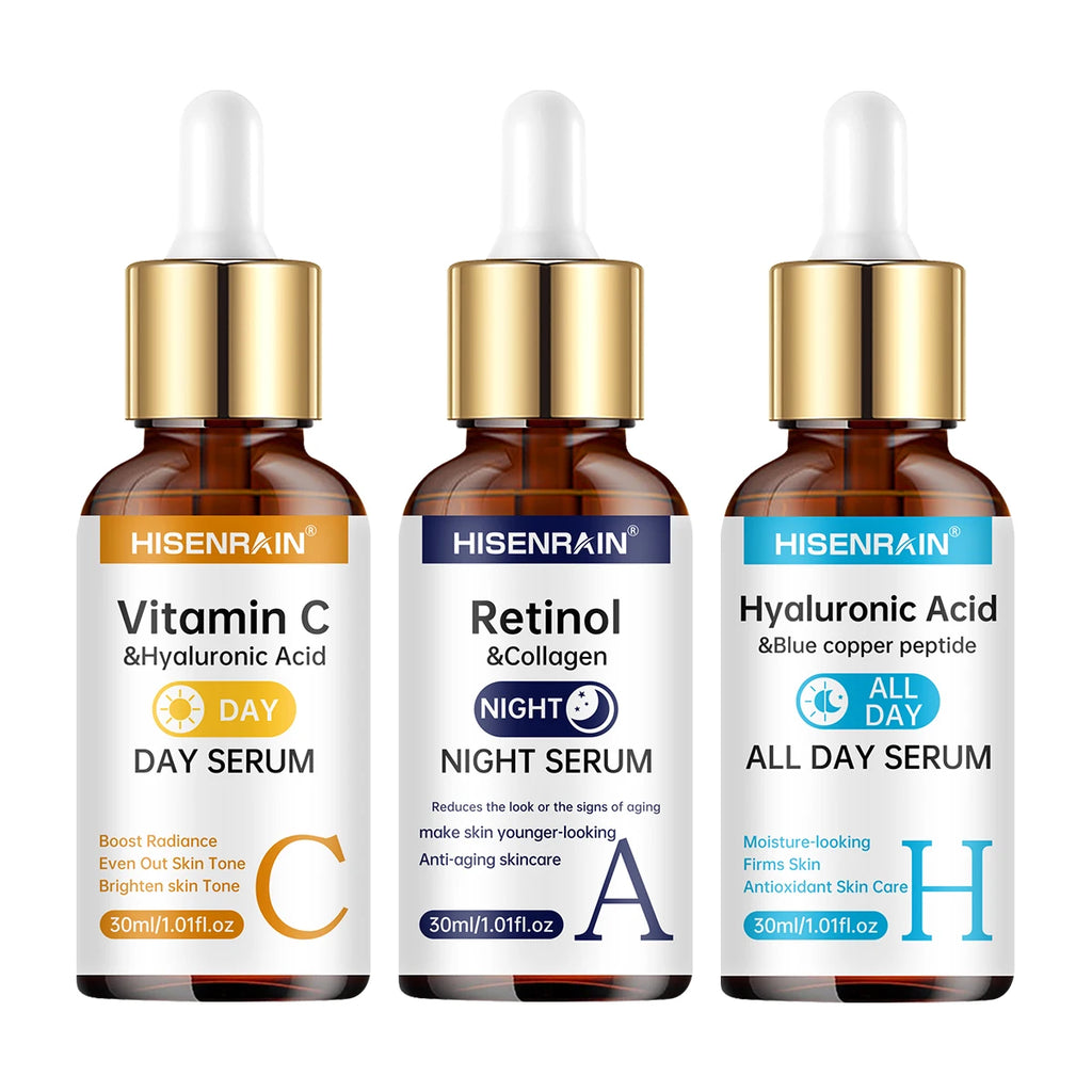 HISENRAIN Vitamin C + Retinol Serum Duo — Anti-Aging, Brightening & Hydration Combo