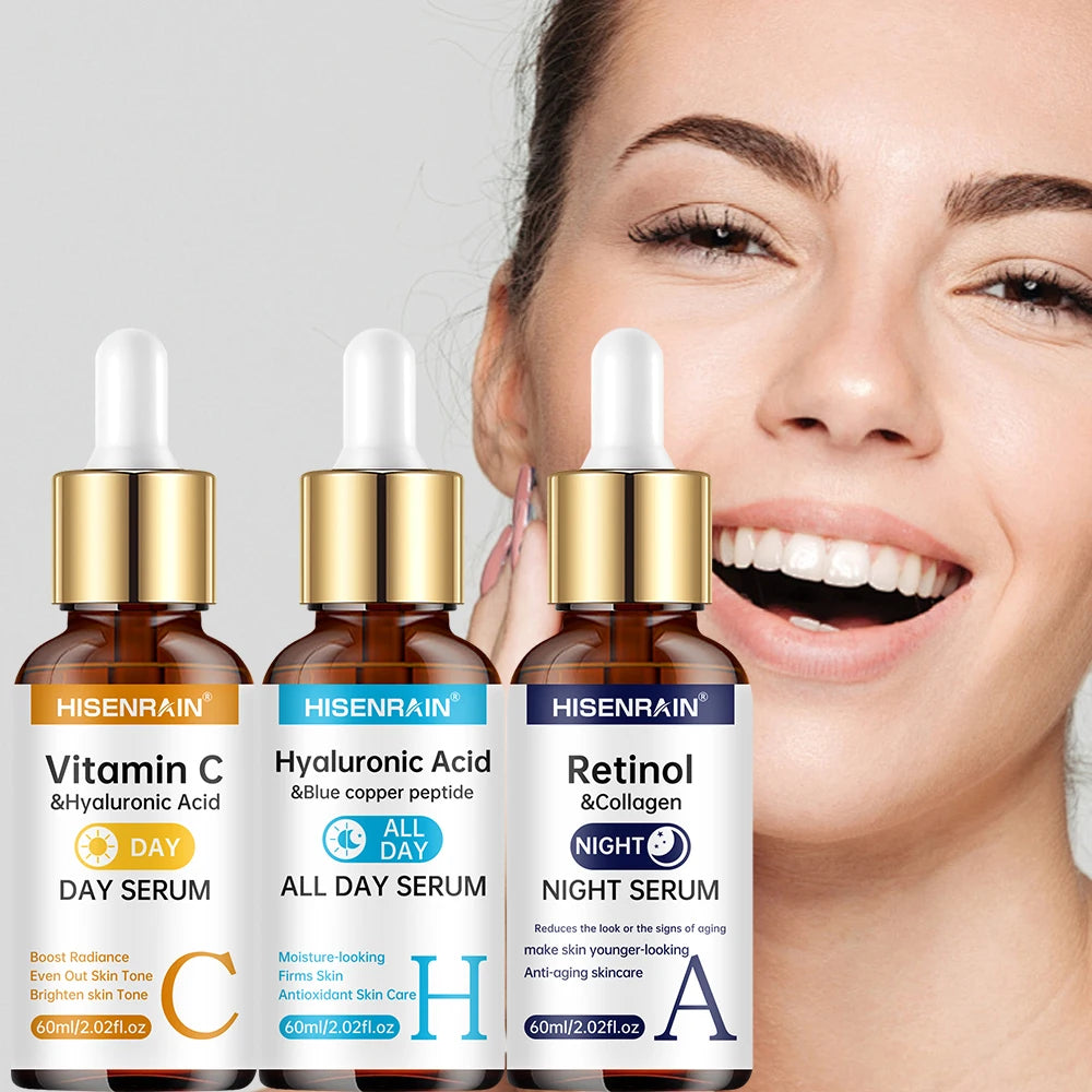 HISENRAIN Vitamin C + Retinol Serum Duo — Anti-Aging, Brightening & Hydration Combo
