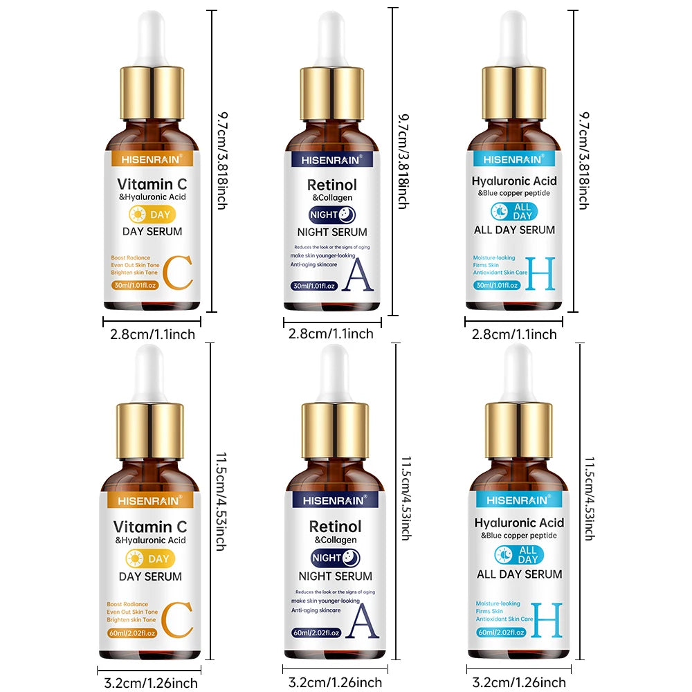 HISENRAIN Vitamin C + Retinol Serum Duo — Anti-Aging, Brightening & Hydration Combo