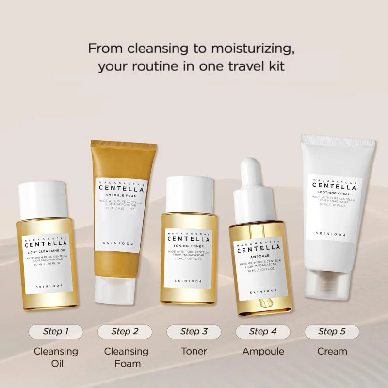 SKIN1004 Korean Centella Travel Kit — 5-Piece Daily Skincare Set
