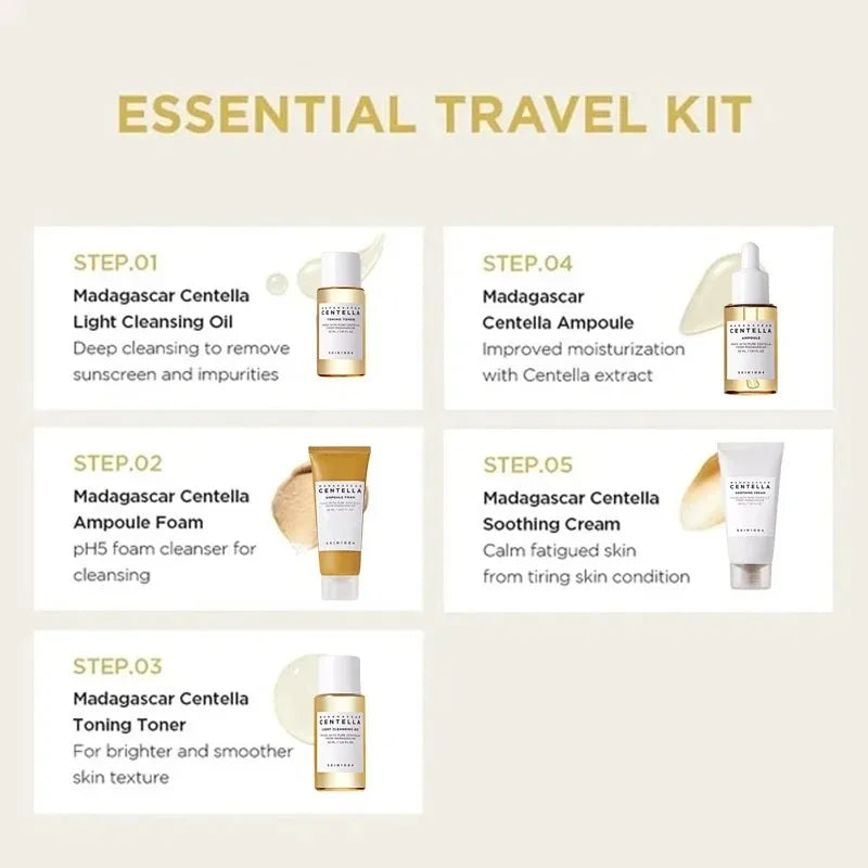 SKIN1004 Korean Centella Travel Kit — 5-Piece Daily Skincare Set