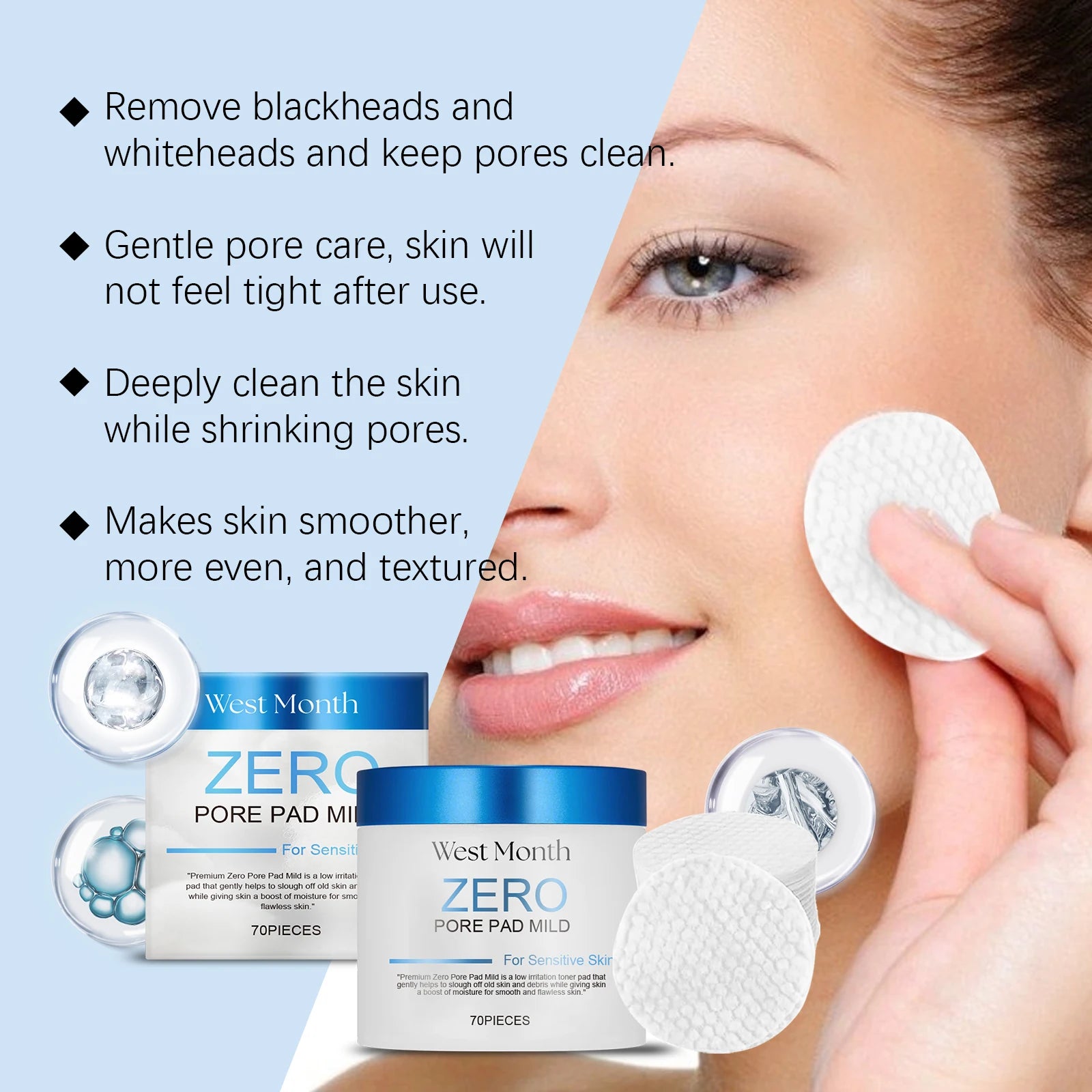 Salicylic Acid Exfoliating Toner Pads — Clear Pores & Smooth Skin (70pcs)