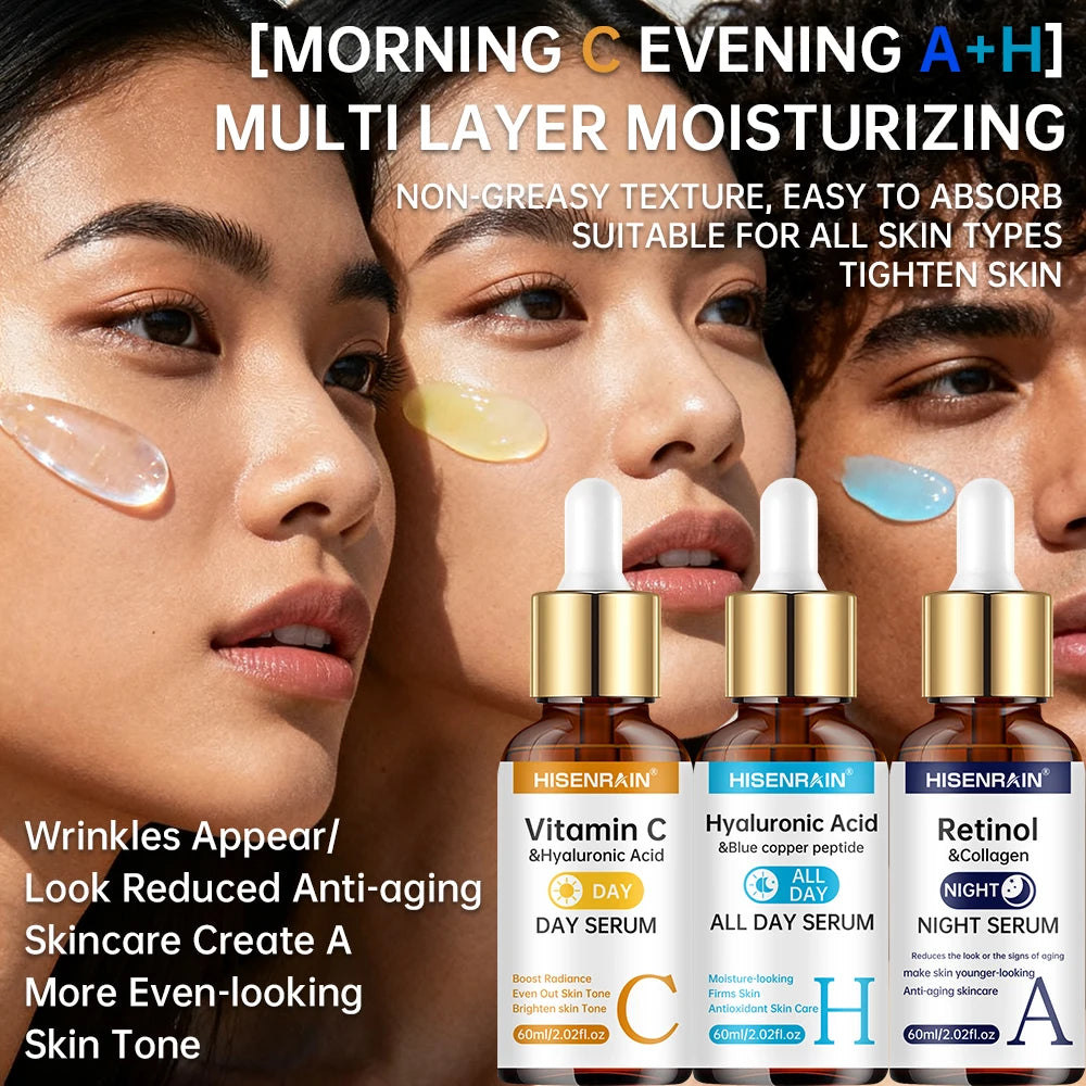 HISENRAIN Vitamin C + Retinol Serum Duo — Anti-Aging, Brightening & Hydration Combo
